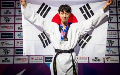 Atleta de corea del sur Taekwondo Jang Jun